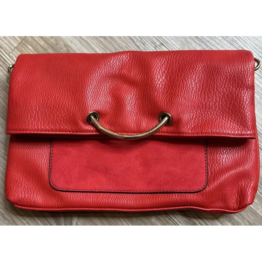 Sondra Roberts Squared Clutch Bag‎ And Shoulder Strap. Gold Accents. Good Cond.
